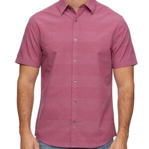Flag & Anthem Mauve Monroe Dobby Stripe Short Sleeve Woven Shirt